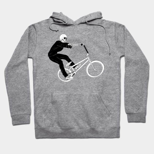 Skeleton Riding BMX Bike Hoodie by DRIPCRIME Y2K